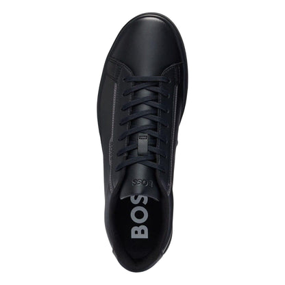 Black - Lifestyle - Boss Mens Rhys Suede Tennis Trainers