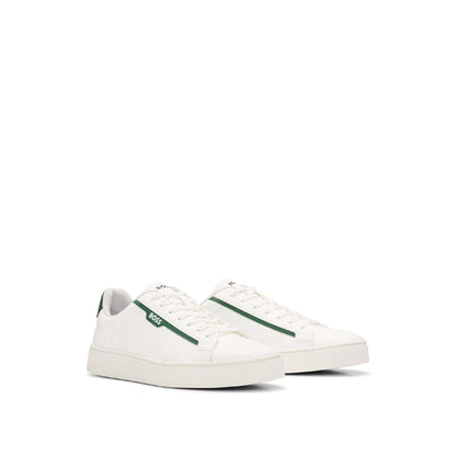 White - Back - Boss Mens Rhys Suede Tennis Trainers