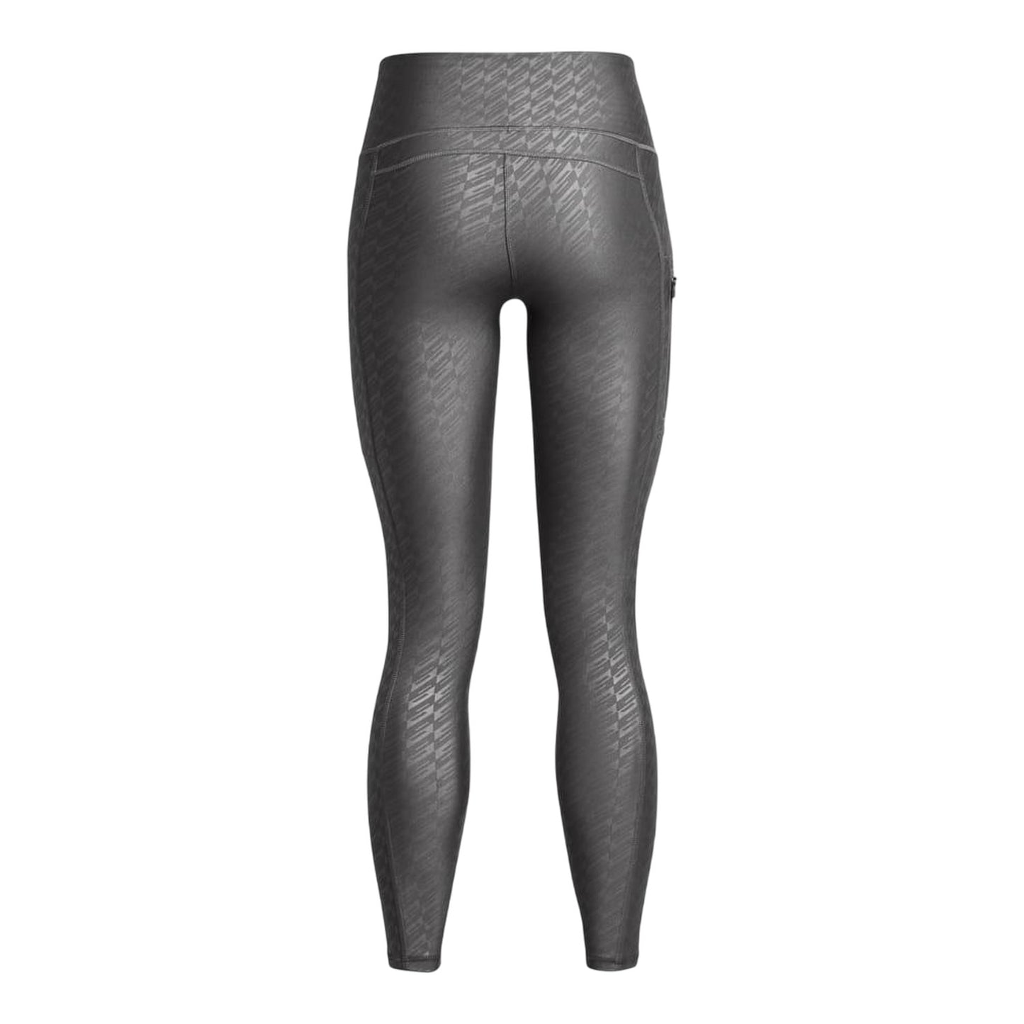 Grey - Back - Under Armour Womens-Ladies Embossed Logo Leggings