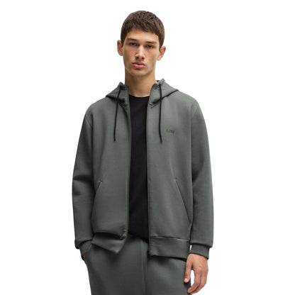 Grey - Lifestyle - Boss Mens Saggy Full Zip Hoodie