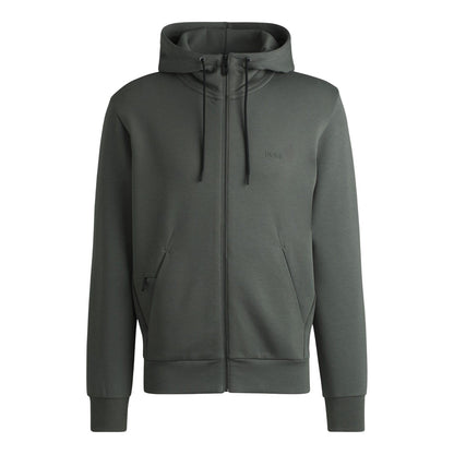 Grey - Front - Boss Mens Saggy Full Zip Hoodie