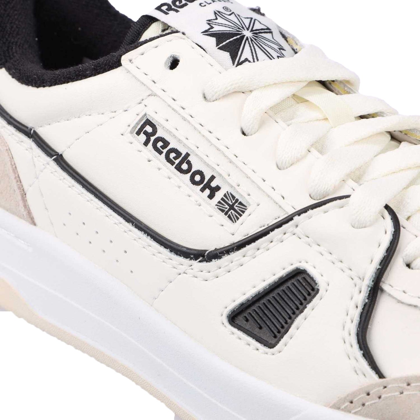 White-Black - Close up - Reebok Unisex Adult LT Court Leather Trainers