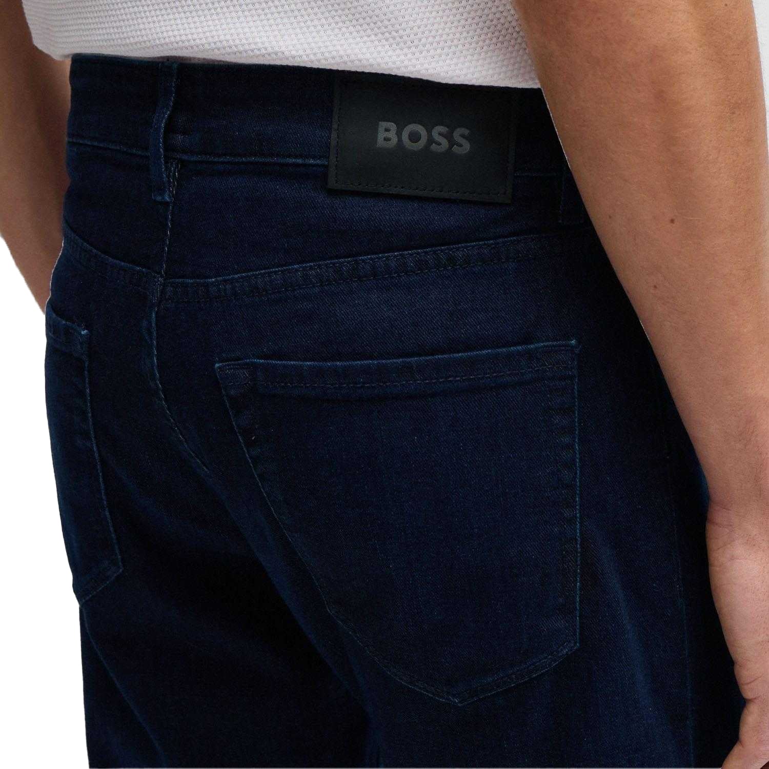 Navy - Side - Boss Mens Maine3 Regular Jeans