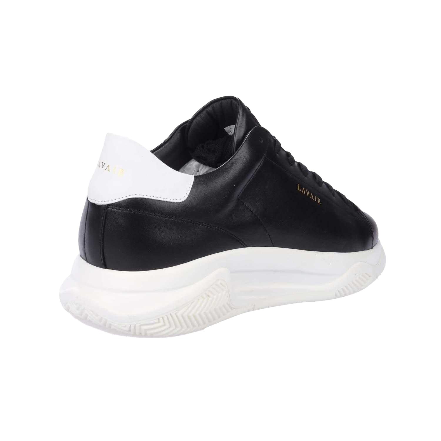 Black - Back - Lavair Unisex Adult Linear Nappa Leather Trainers
