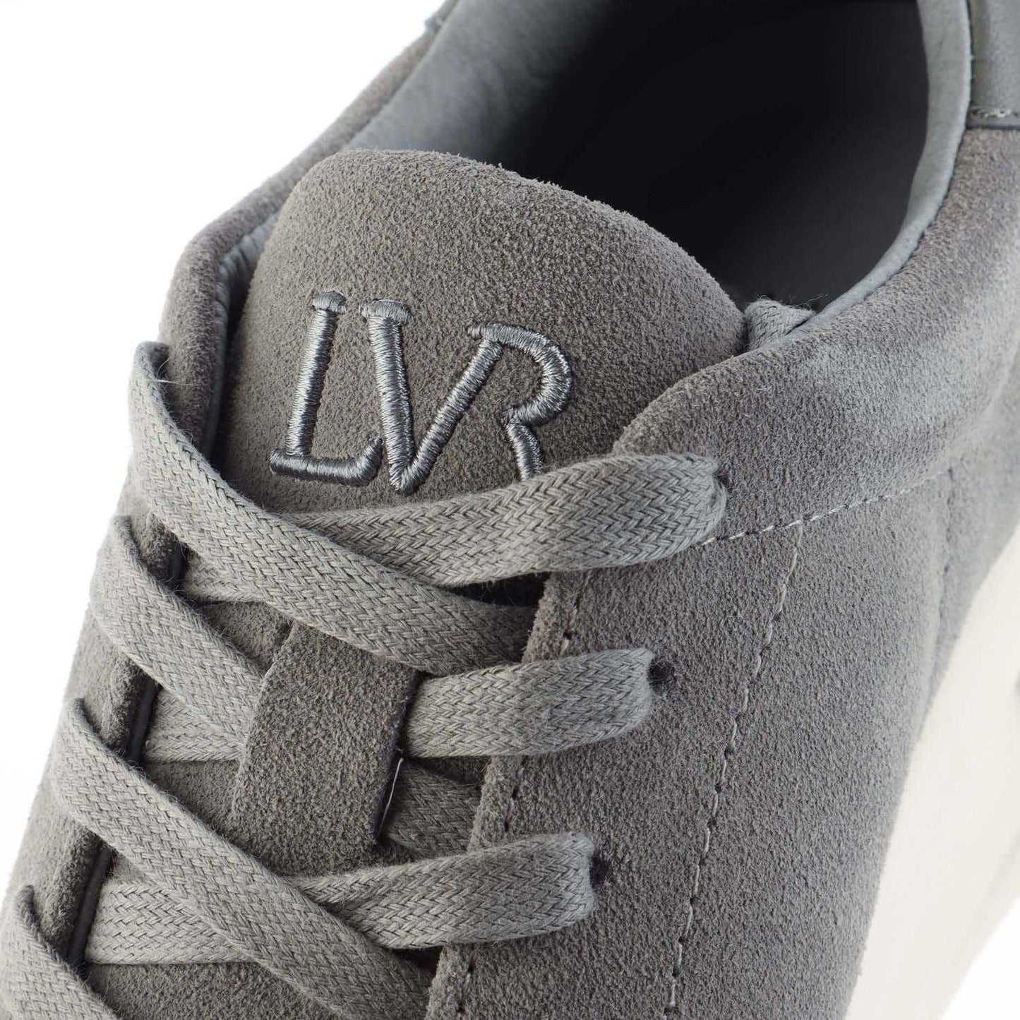 Grey - Close up - Lavair Unisex Adult Linear Nappa Leather Trainers