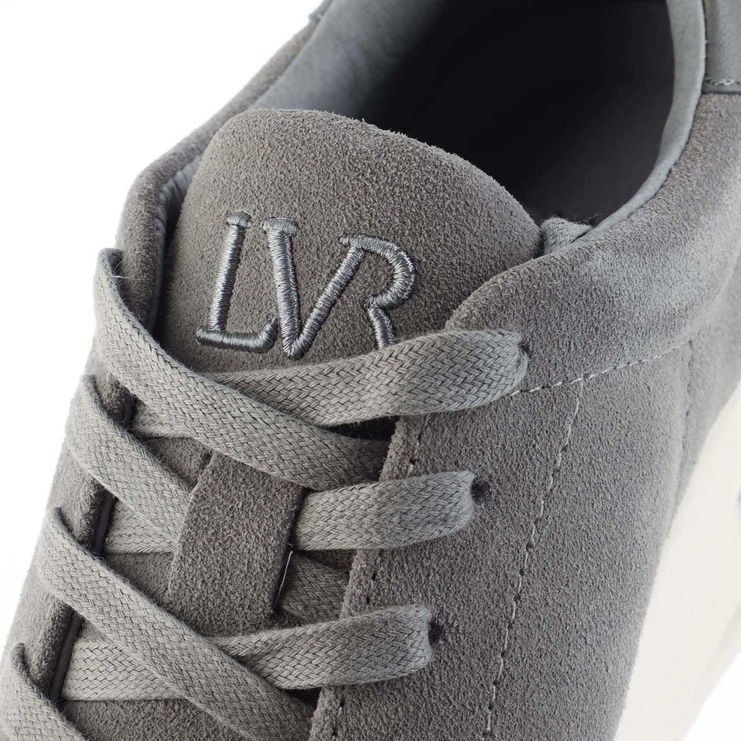 Grey - Close up - Lavair Unisex Adult Linear Nappa Leather Trainers