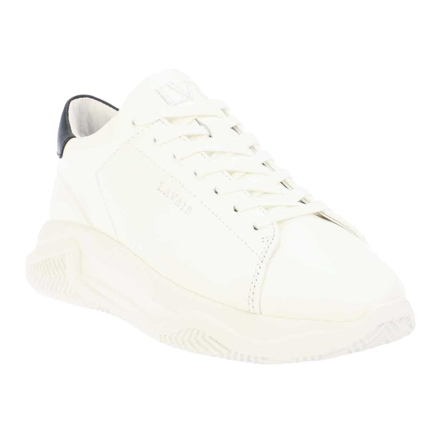 White - Front - Lavair Unisex Adult Linear Nappa Leather Trainers