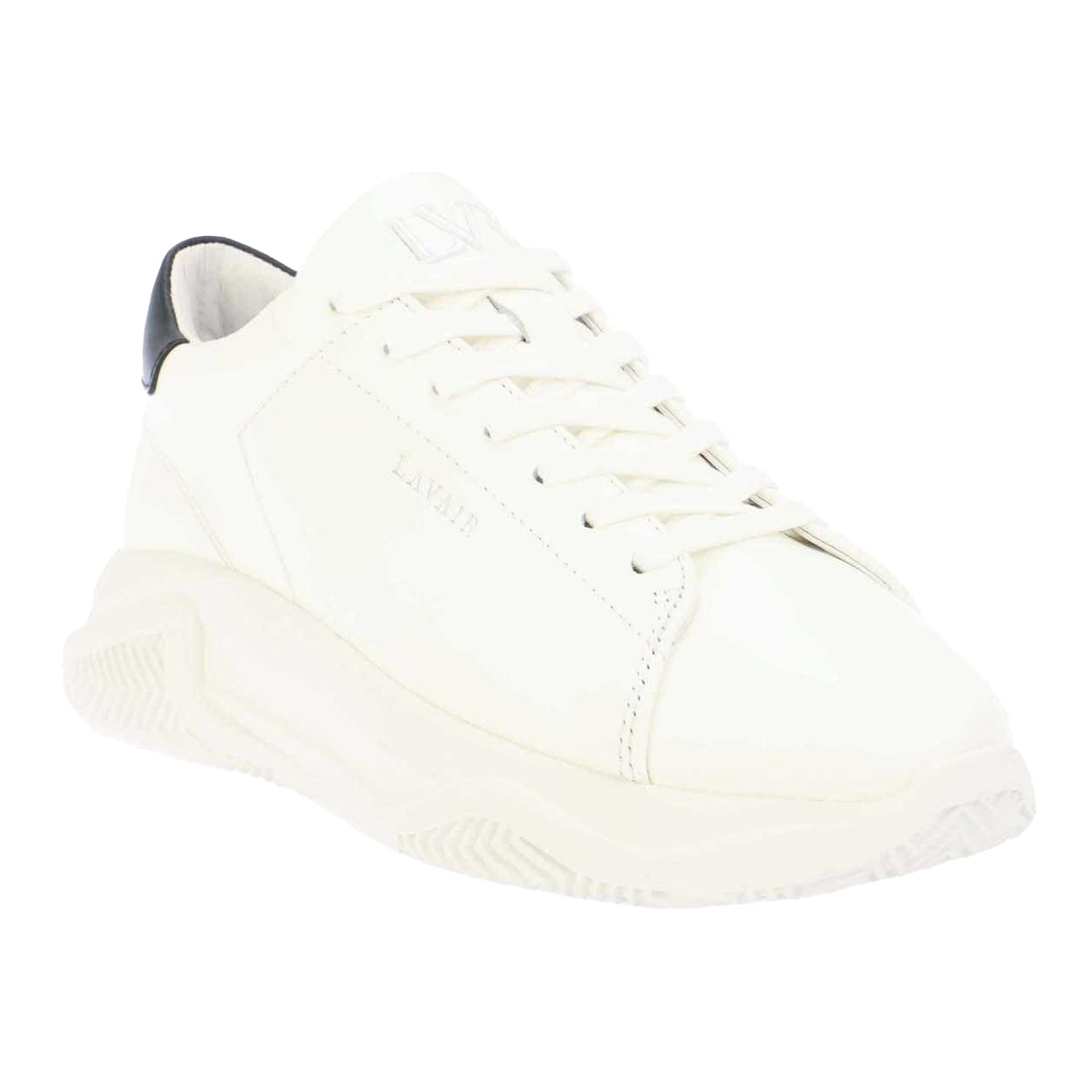 White - Front - Lavair Unisex Adult Linear Nappa Leather Trainers