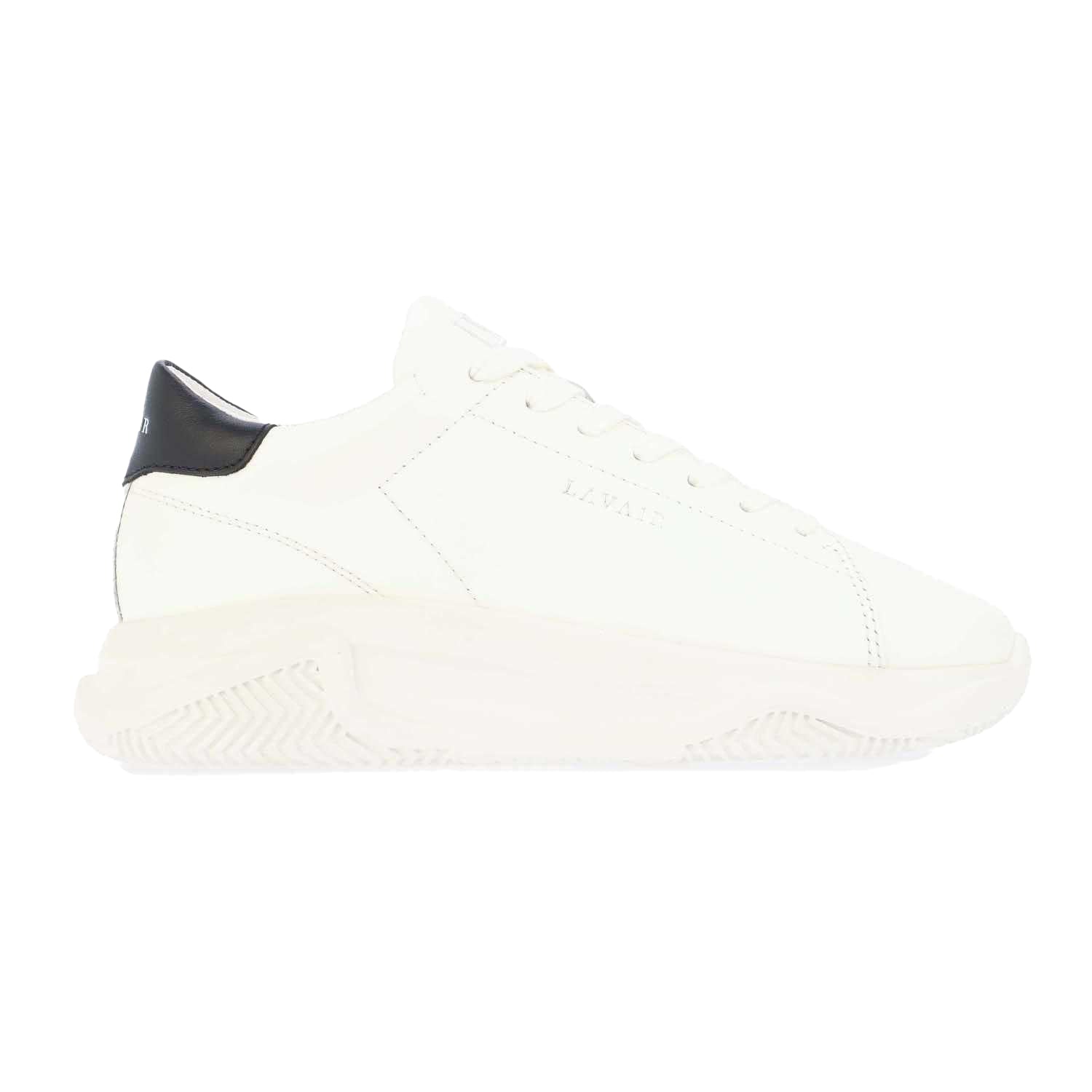 White - Side - Lavair Unisex Adult Linear Nappa Leather Trainers