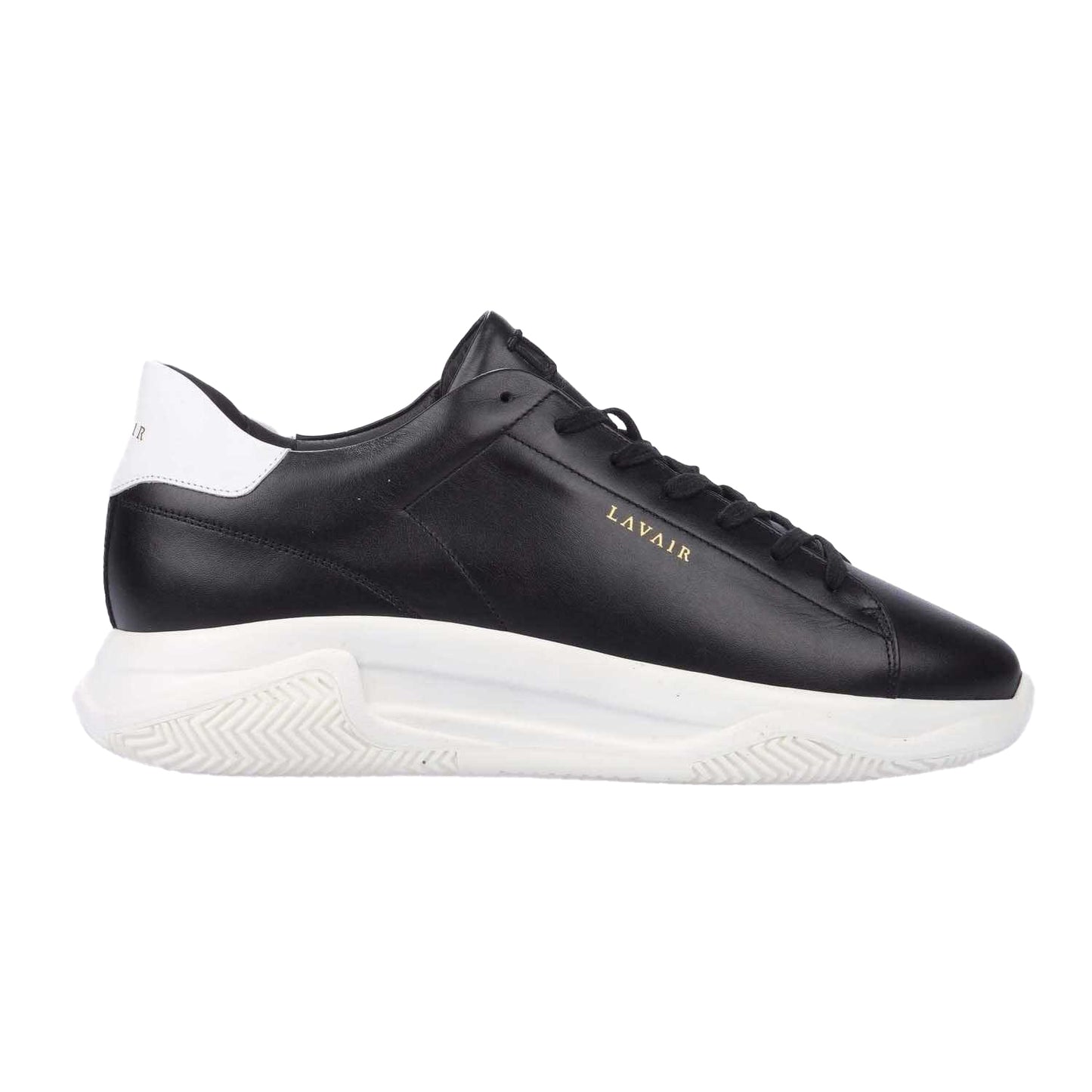 Black - Side - Lavair Unisex Adult Linear Nappa Leather Trainers