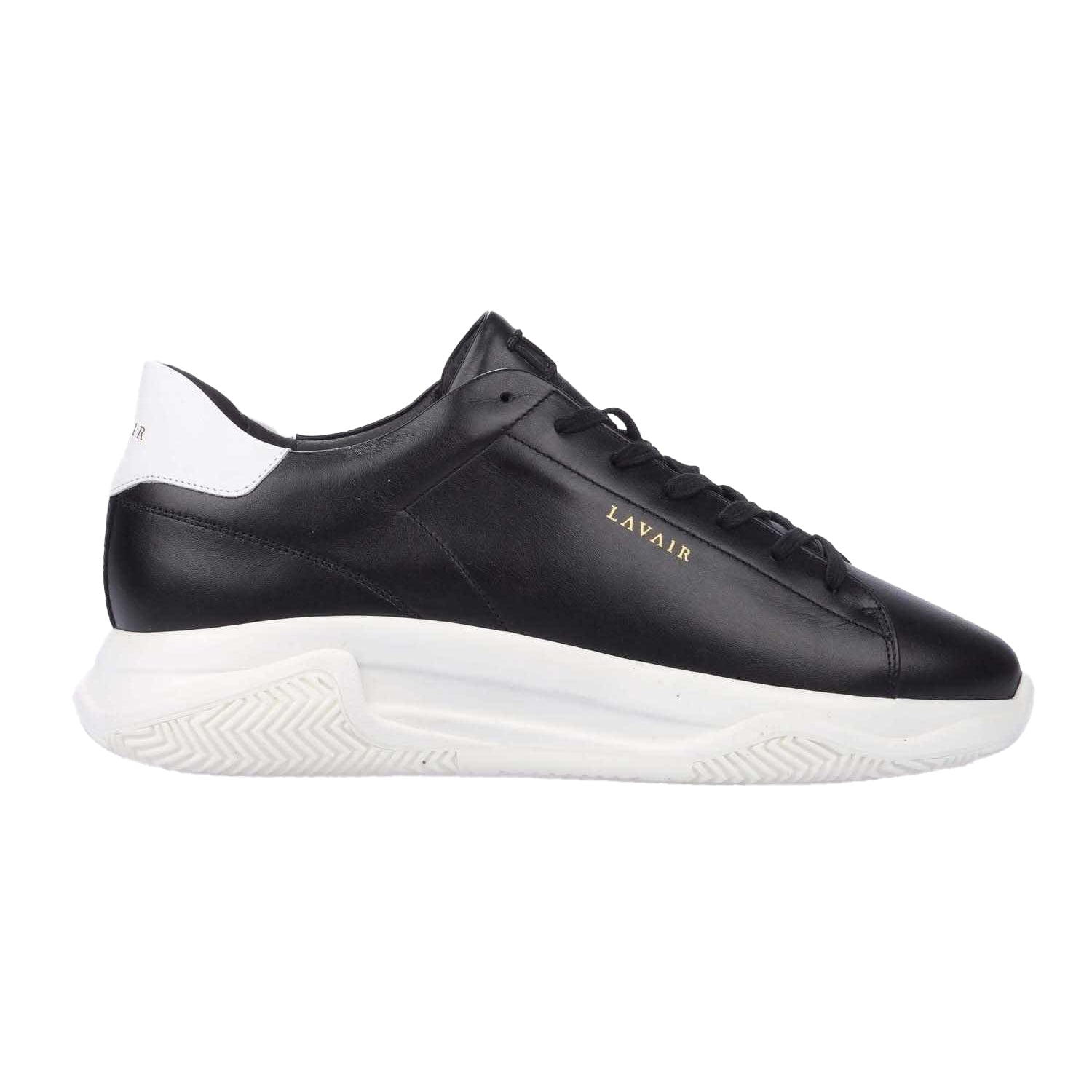 Black - Side - Lavair Unisex Adult Linear Nappa Leather Trainers