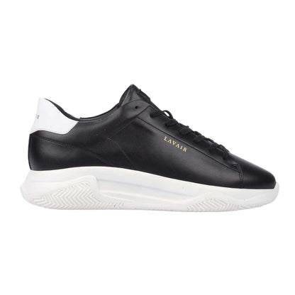 Black - Side - Lavair Unisex Adult Linear Nappa Leather Trainers