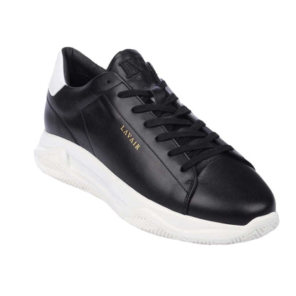 Black - Front - Lavair Unisex Adult Linear Nappa Leather Trainers