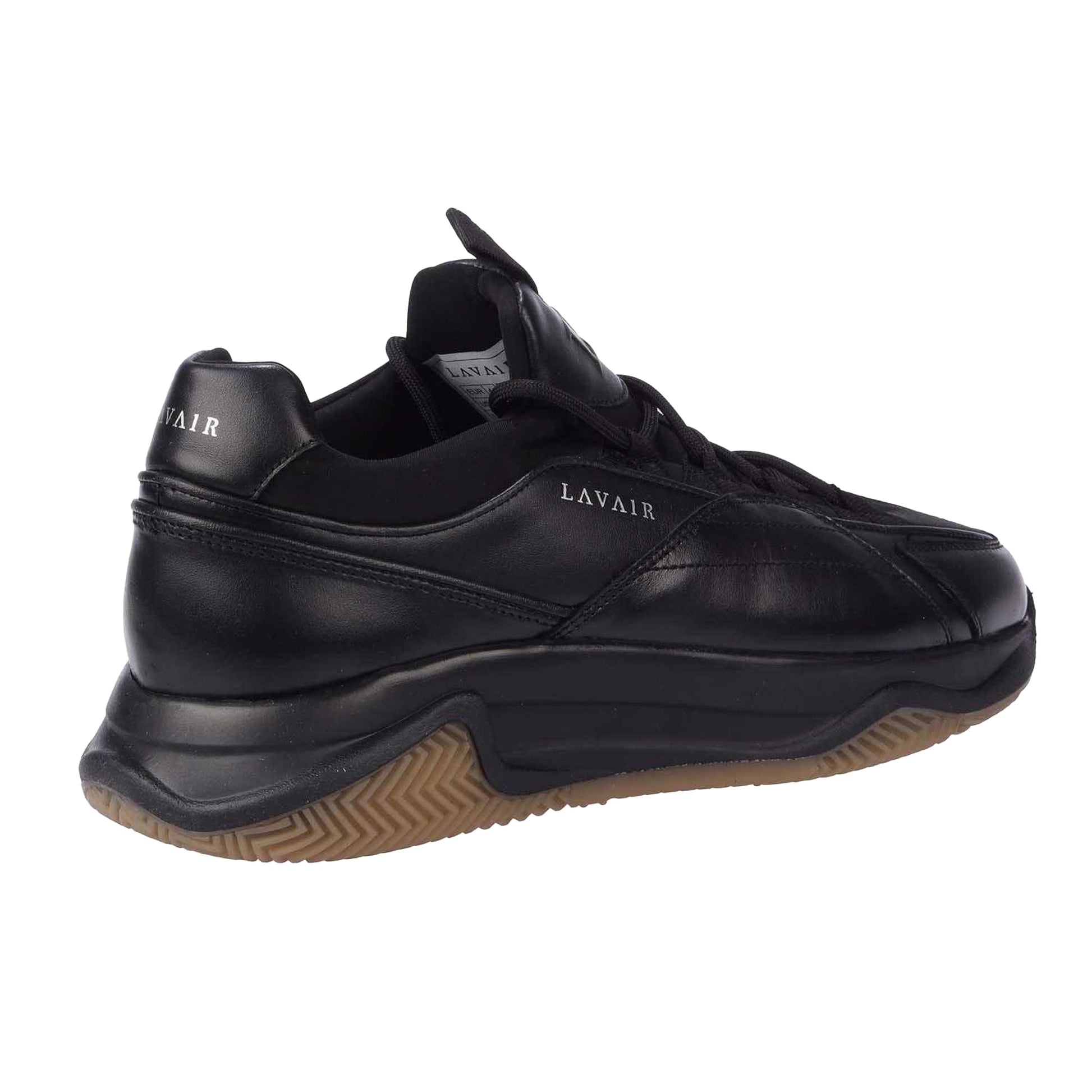 Black - Back - Lavair Mens Creator Premium Leather Trainers