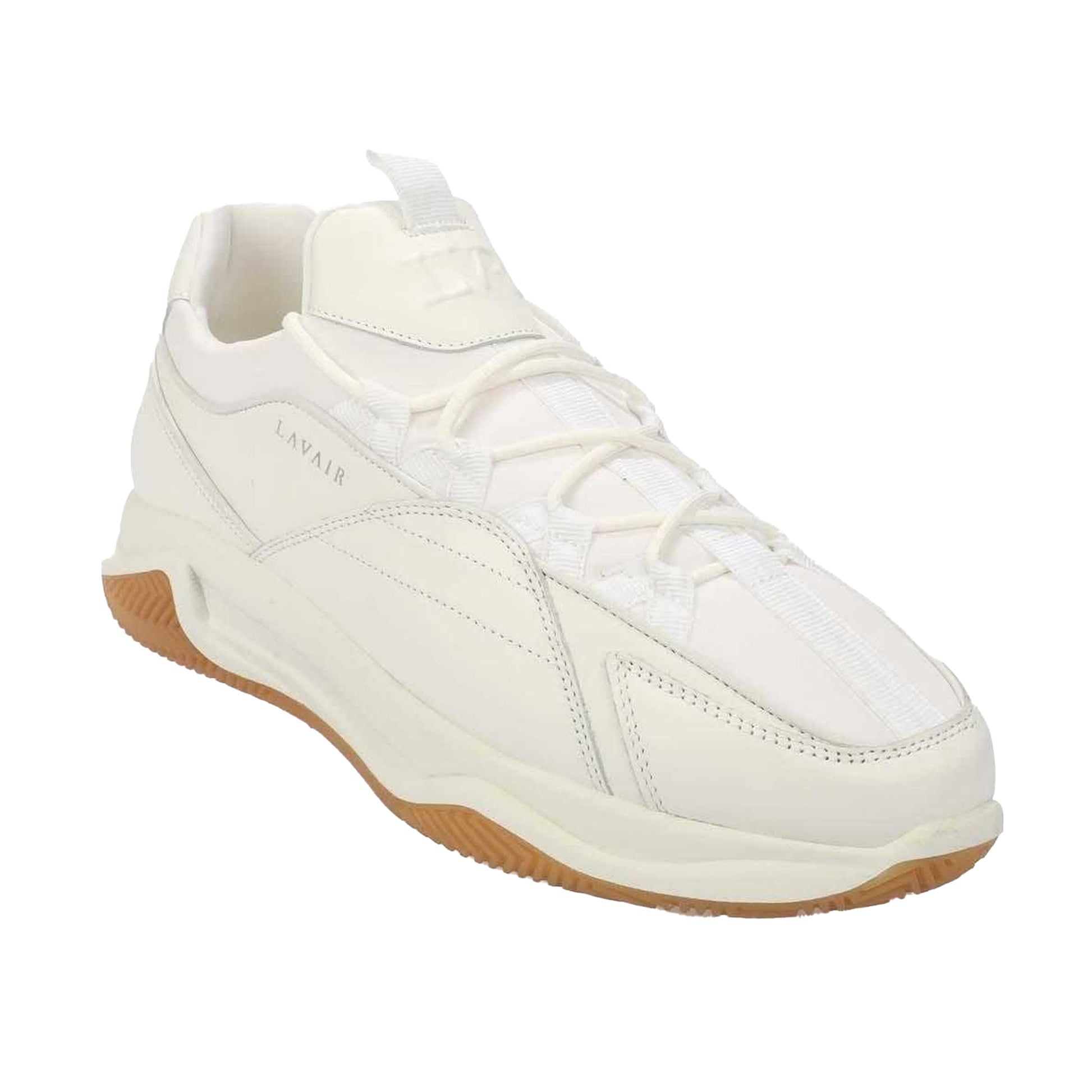 White - Front - Lavair Mens Creator Premium Leather Trainers
