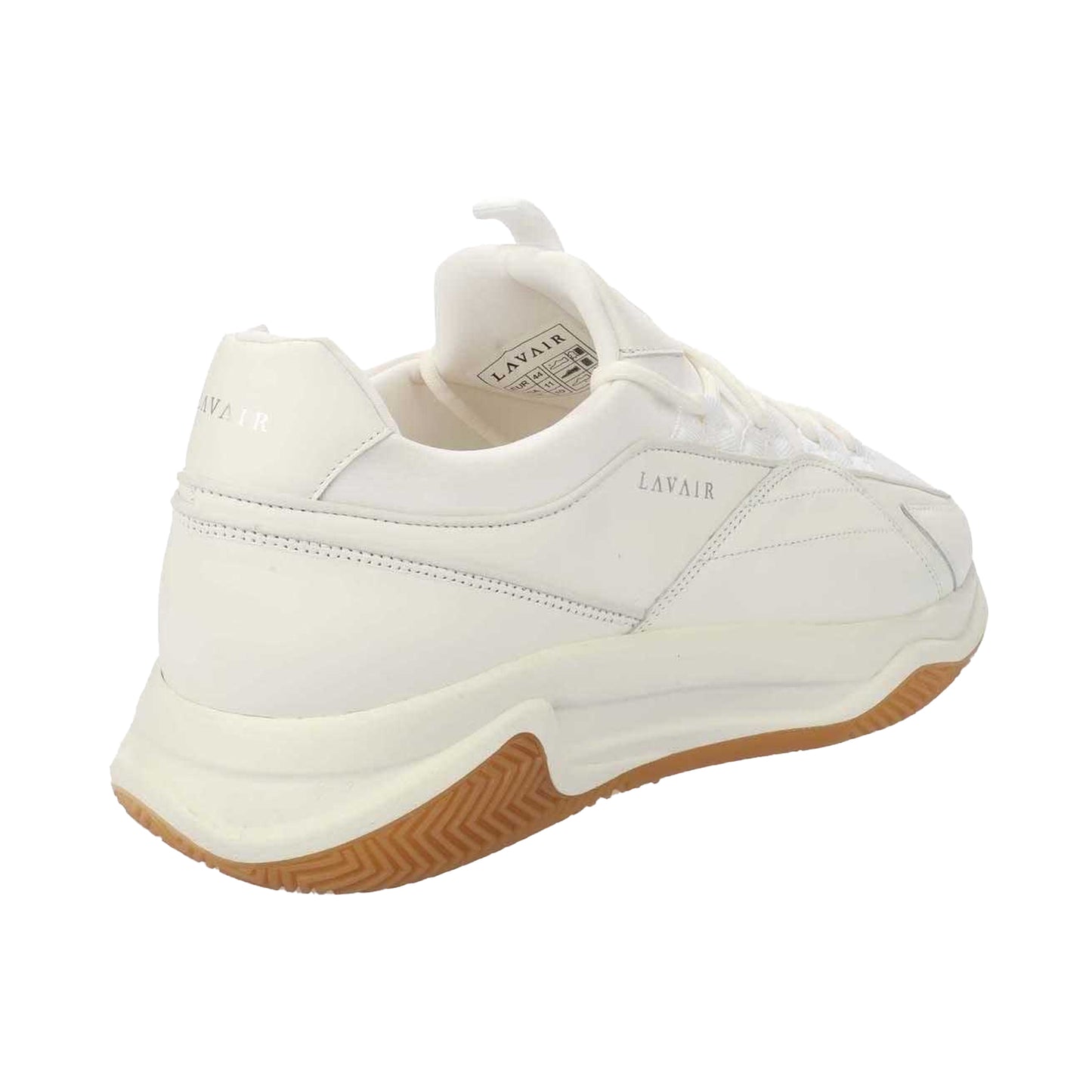 White - Back - Lavair Mens Creator Premium Leather Trainers