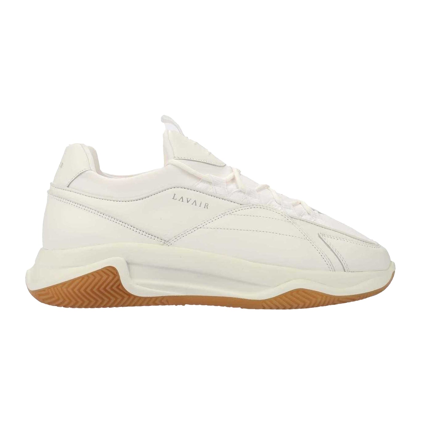 White - Side - Lavair Mens Creator Premium Leather Trainers