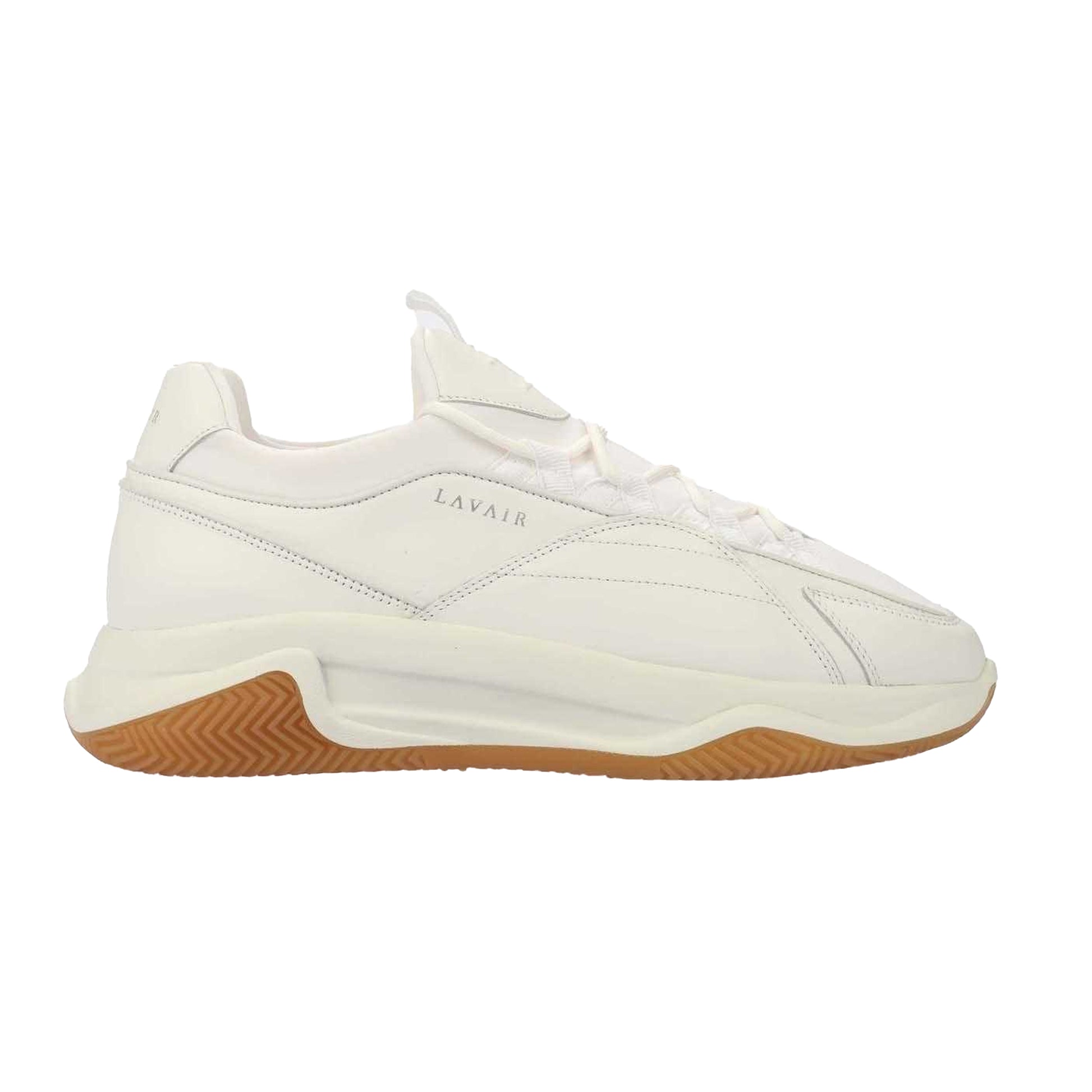 White - Side - Lavair Mens Creator Premium Leather Trainers