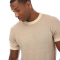 Beige - Side - Hugo Boss Mens Knitted T-Shirt