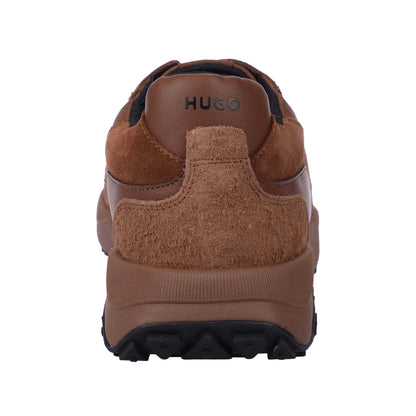Brown - Pack Shot - Hugo Mens Kane Runner Suede Trainers