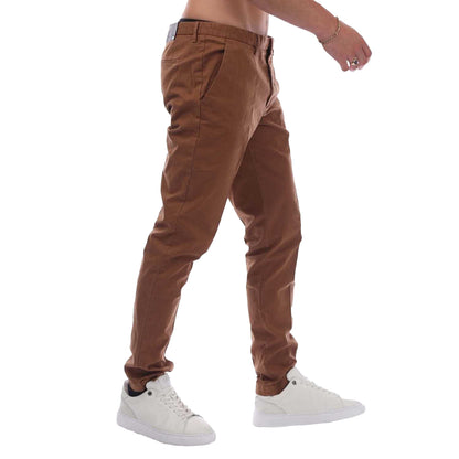 Dark Brown - Side - Boss Mens Logo Slim Trousers
