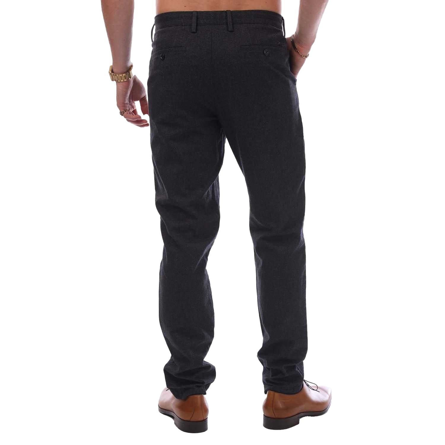 Grey - Back - Hugo Boss Mens Kaito1 Stretch Chinos