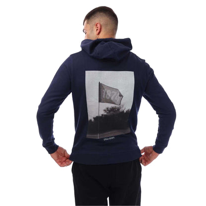 Navy - Back - Lyle & Scott Mens Flag Hoodie