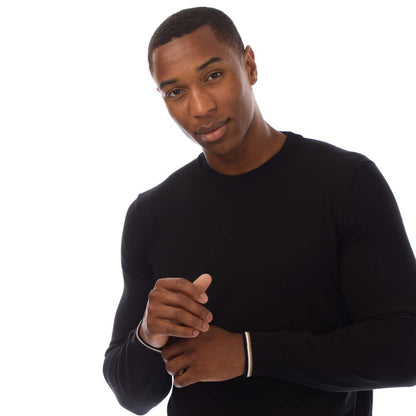 Black - Side - Hugo Boss Mens Manebello-P Crew Neck Sweatshirt