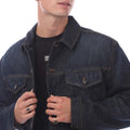 Dark Blue - Side - Hugo Boss Mens Adjustable Hem Denim Jacket