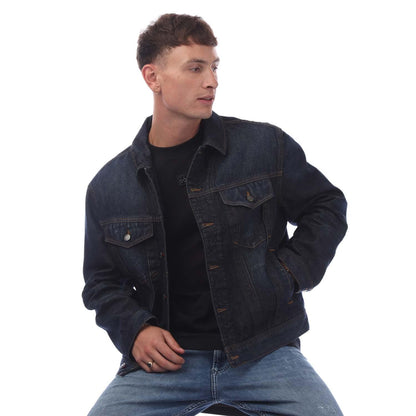Dark Blue - Lifestyle - Hugo Boss Mens Adjustable Hem Denim Jacket