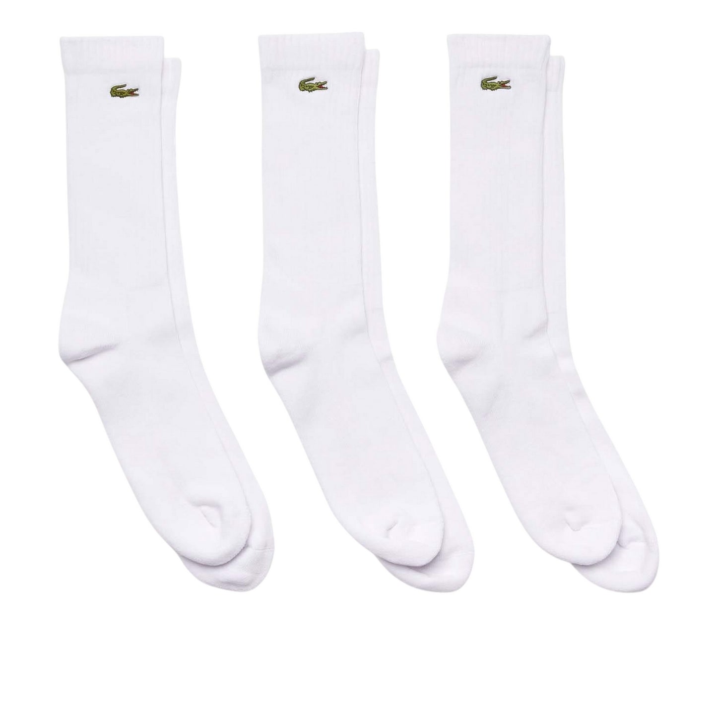 White - Front - Lacoste Mens High Rise Socks (Pack of 3)