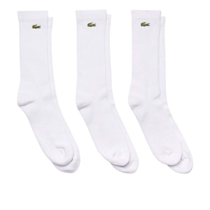 White - Front - Lacoste Mens High Rise Socks (Pack of 3)