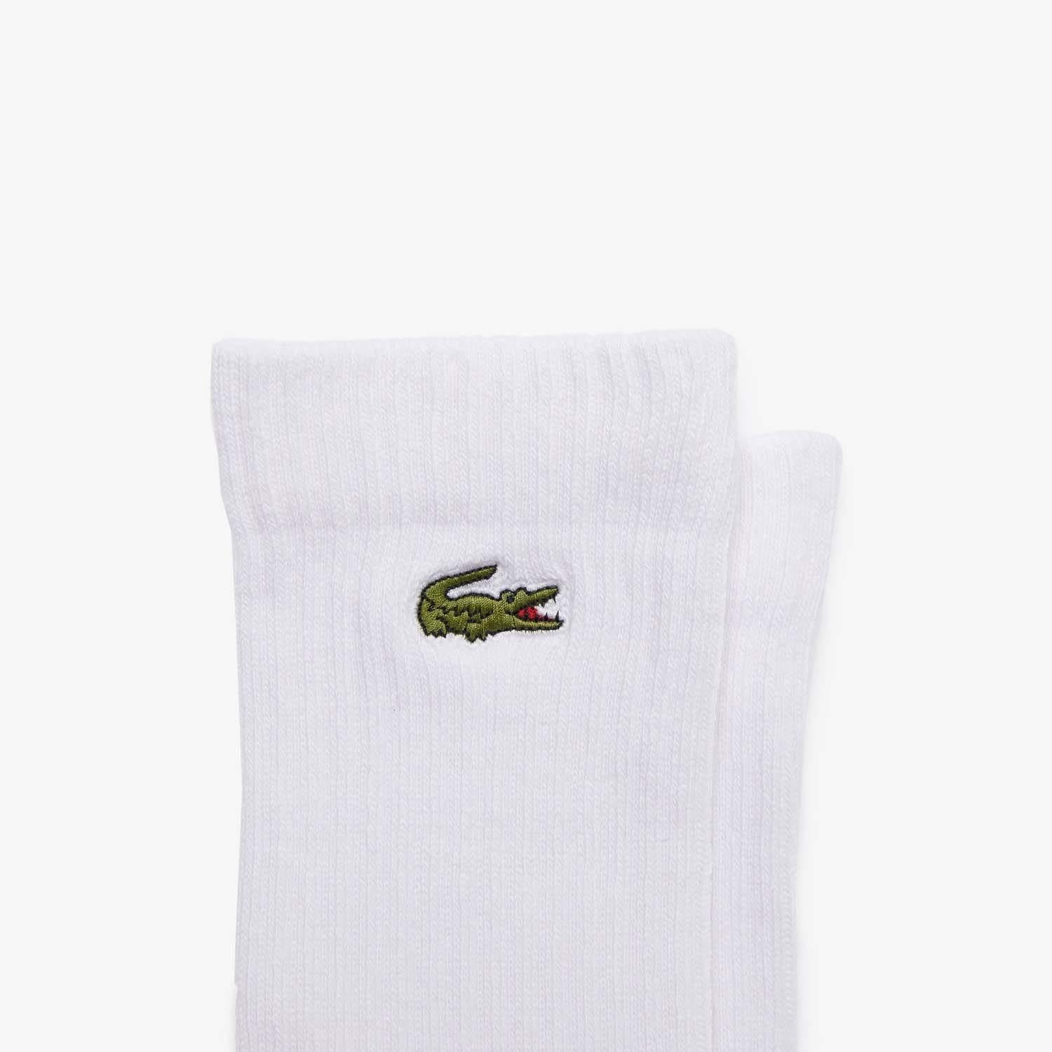 White - Back - Lacoste Mens High Rise Socks (Pack of 3)