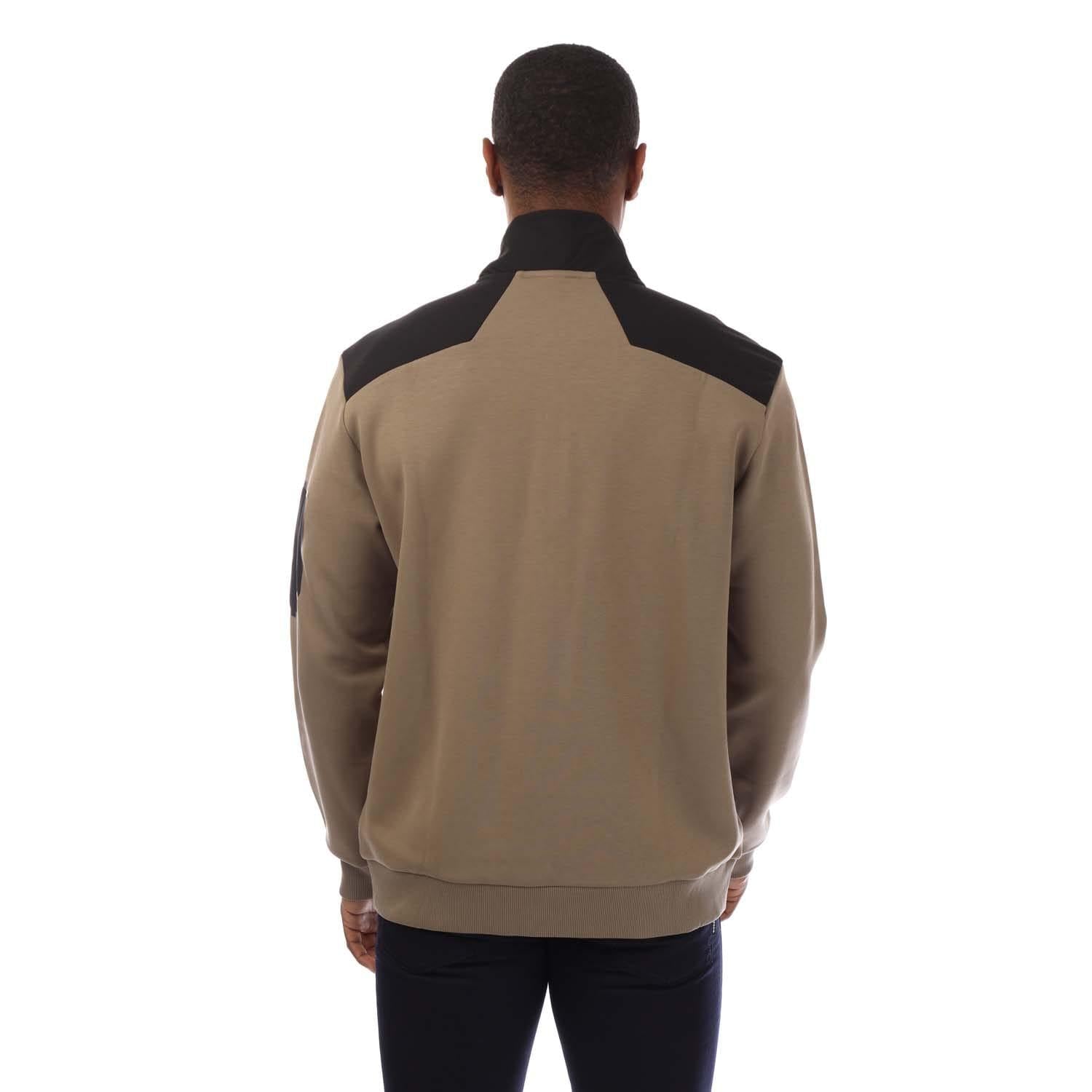 Green - Back - Hugo Boss Mens Quarter Zip Sweatshirt