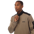 Green - Side - Hugo Boss Mens Quarter Zip Sweatshirt
