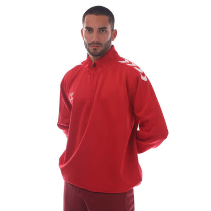 Red - Side - Hummel Mens Core XK Quarter Zip Training Top