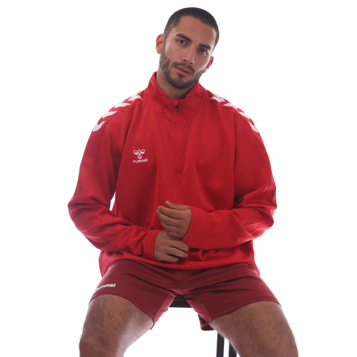 Red - Lifestyle - Hummel Mens Core XK Quarter Zip Training Top