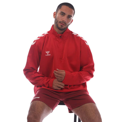 Red - Lifestyle - Hummel Mens Core XK Quarter Zip Training Top