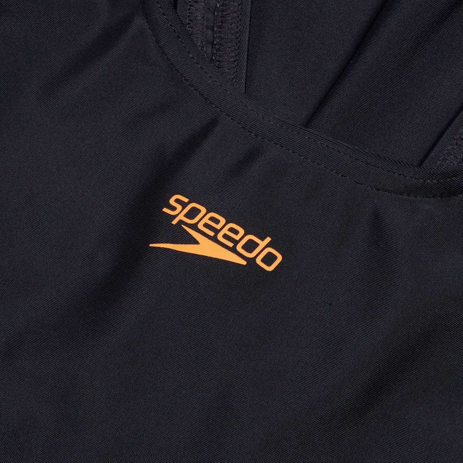 Black - Side - Speedo Girls Placement Muscleback One Piece Swimsuit