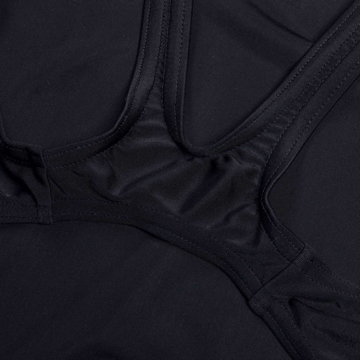 Black - Pack Shot - Speedo Girls Placement Muscleback One Piece Swimsuit