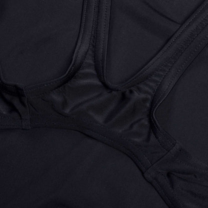 Black - Pack Shot - Speedo Girls Placement Muscleback One Piece Swimsuit