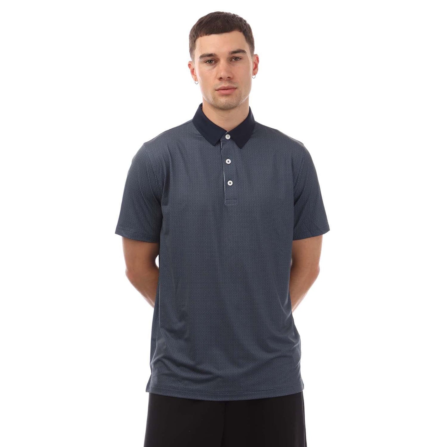 Navy - Front - Puma Mens Mattr Circular Polo Shirt
