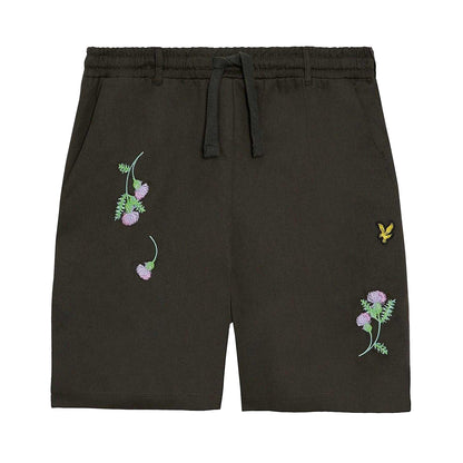 Gun Metal - Front - Lyle & Scott Mens Thistle Club Embroidered Logo Shorts