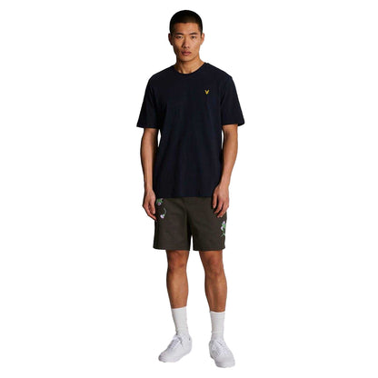 Gun Metal - Side - Lyle & Scott Mens Thistle Club Embroidered Logo Shorts