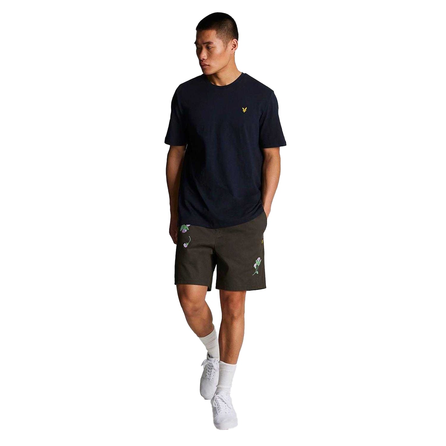 Gun Metal - Lifestyle - Lyle & Scott Mens Thistle Club Embroidered Logo Shorts