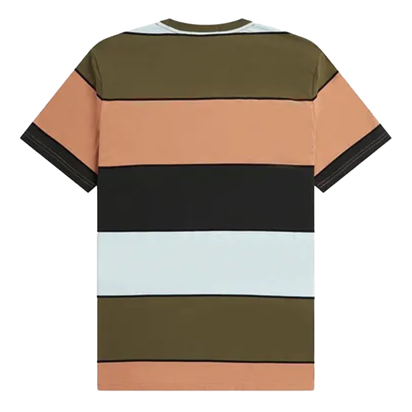 Rust - Back - Fred Perry Mens Contrast Striped T-Shirt
