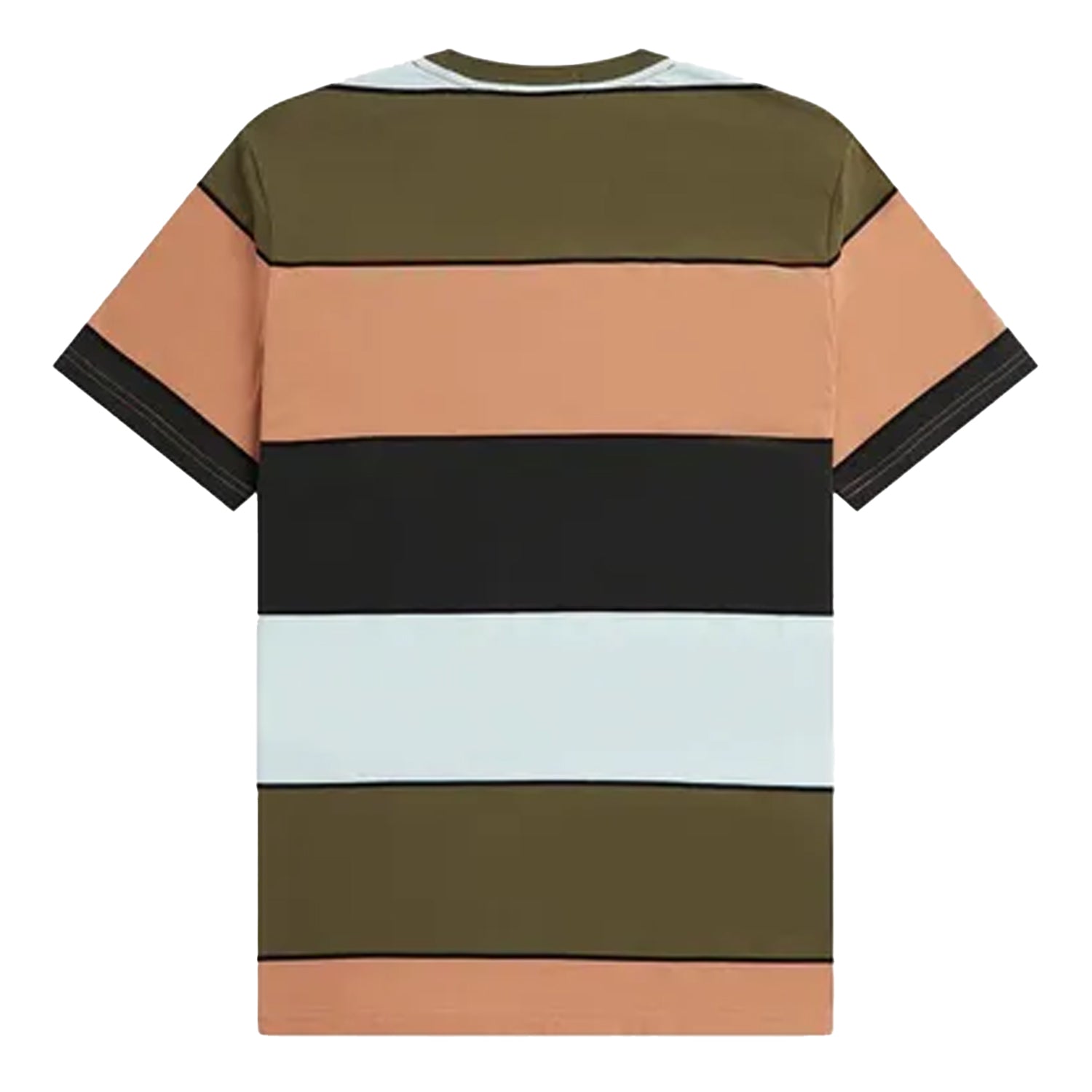 Rust - Back - Fred Perry Mens Contrast Striped T-Shirt