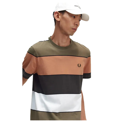Rust - Lifestyle - Fred Perry Mens Contrast Striped T-Shirt