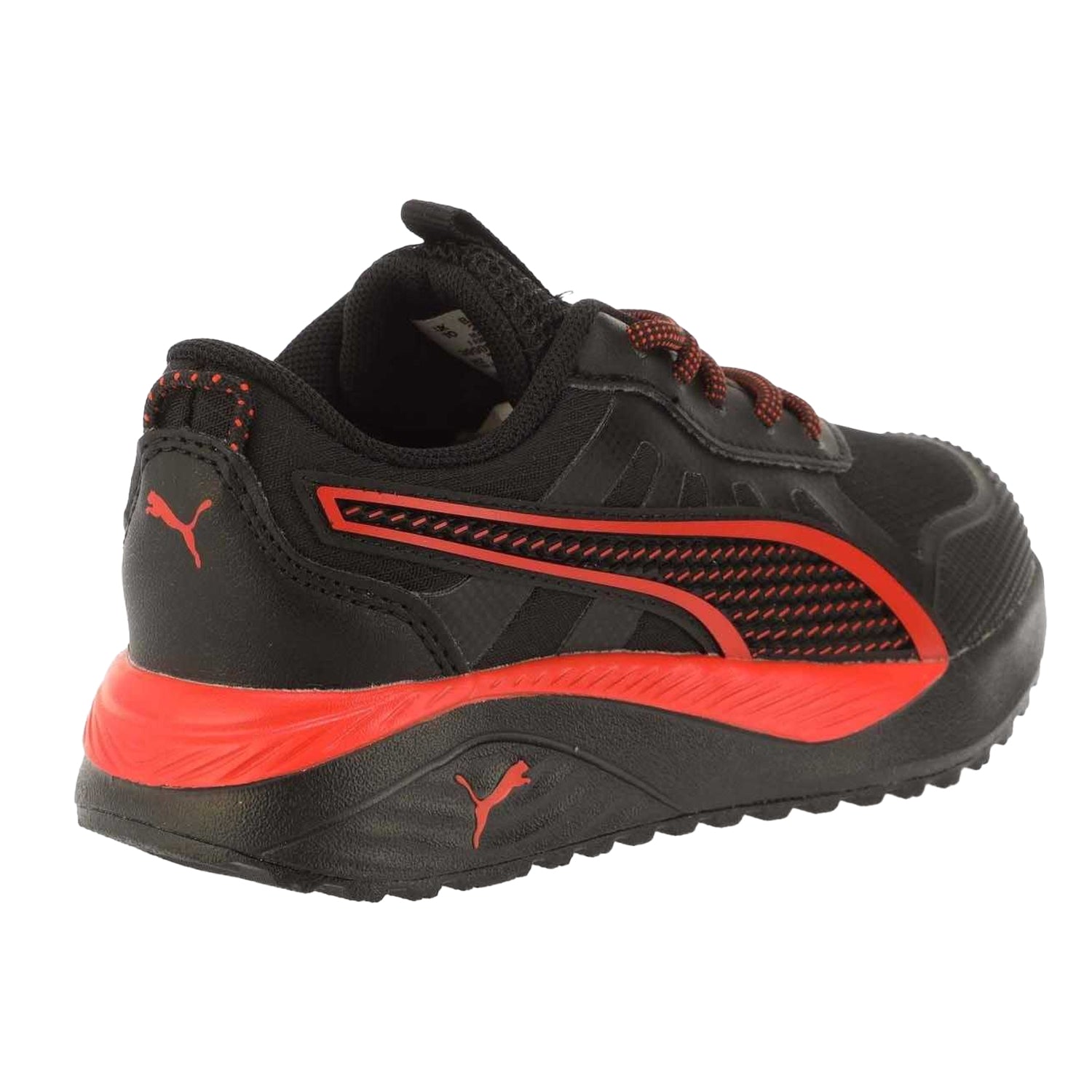 Black-Red - Back - Puma Childrens-Kids Excursion Trainers