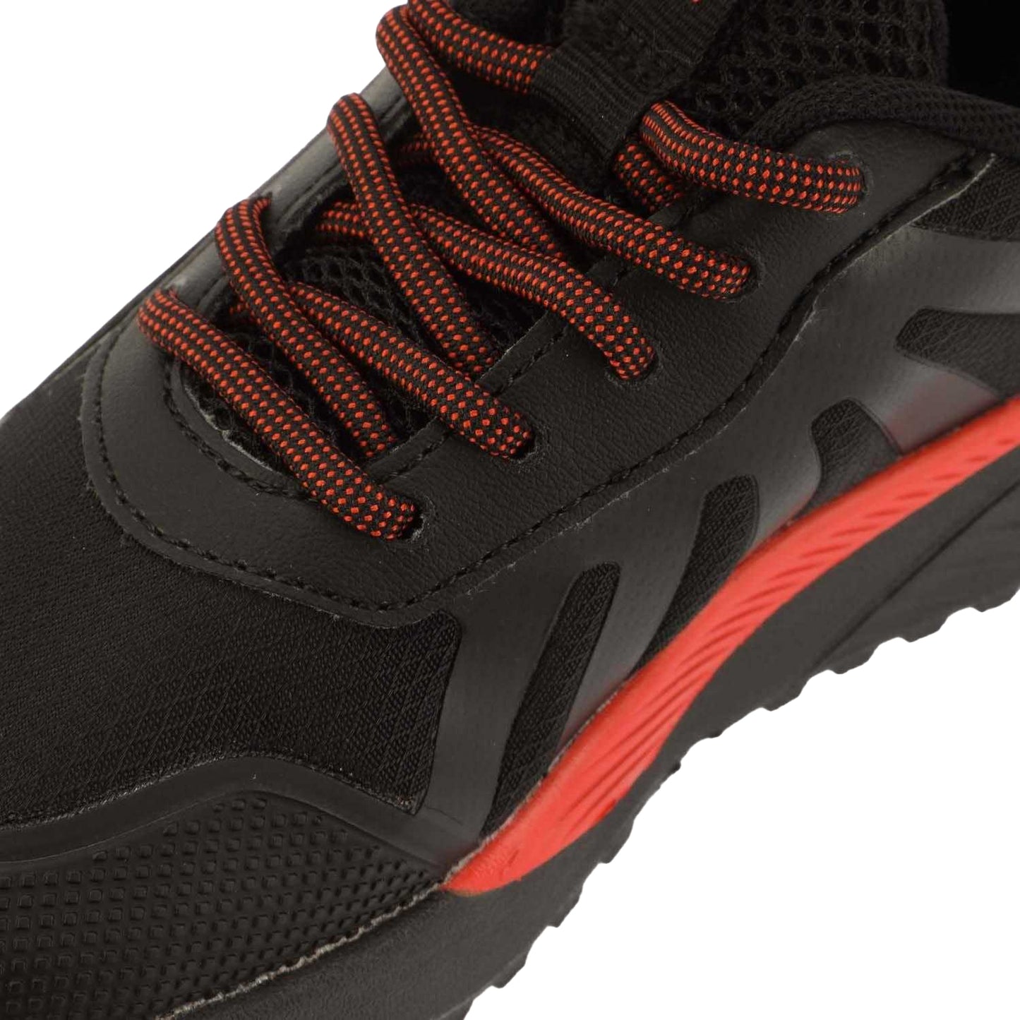 Black-Red - Pack Shot - Puma Childrens-Kids Excursion Trainers